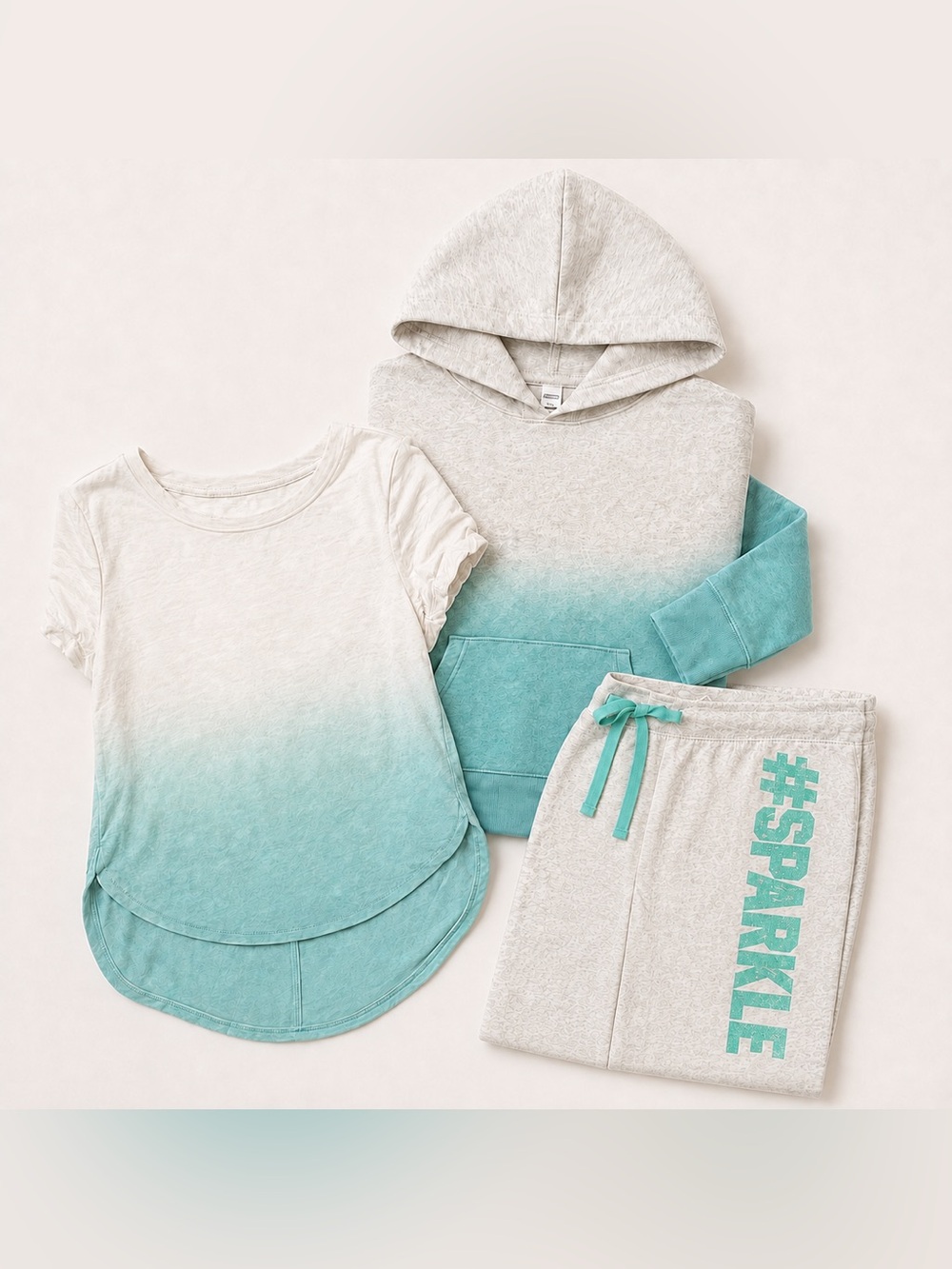Old Navy Justice Girls Outfit Bundle Size 5/6 Mint Green Hoodie Joggers